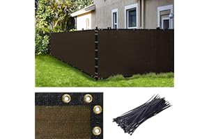 Amgo 5' x 50' Brown Fence Privacy Screen, Commercial Standard Heavy Duty Windscreen with Bindings & Grommets, 90% Blockage, Cable Zip Ties Included (We Make Custom Size)