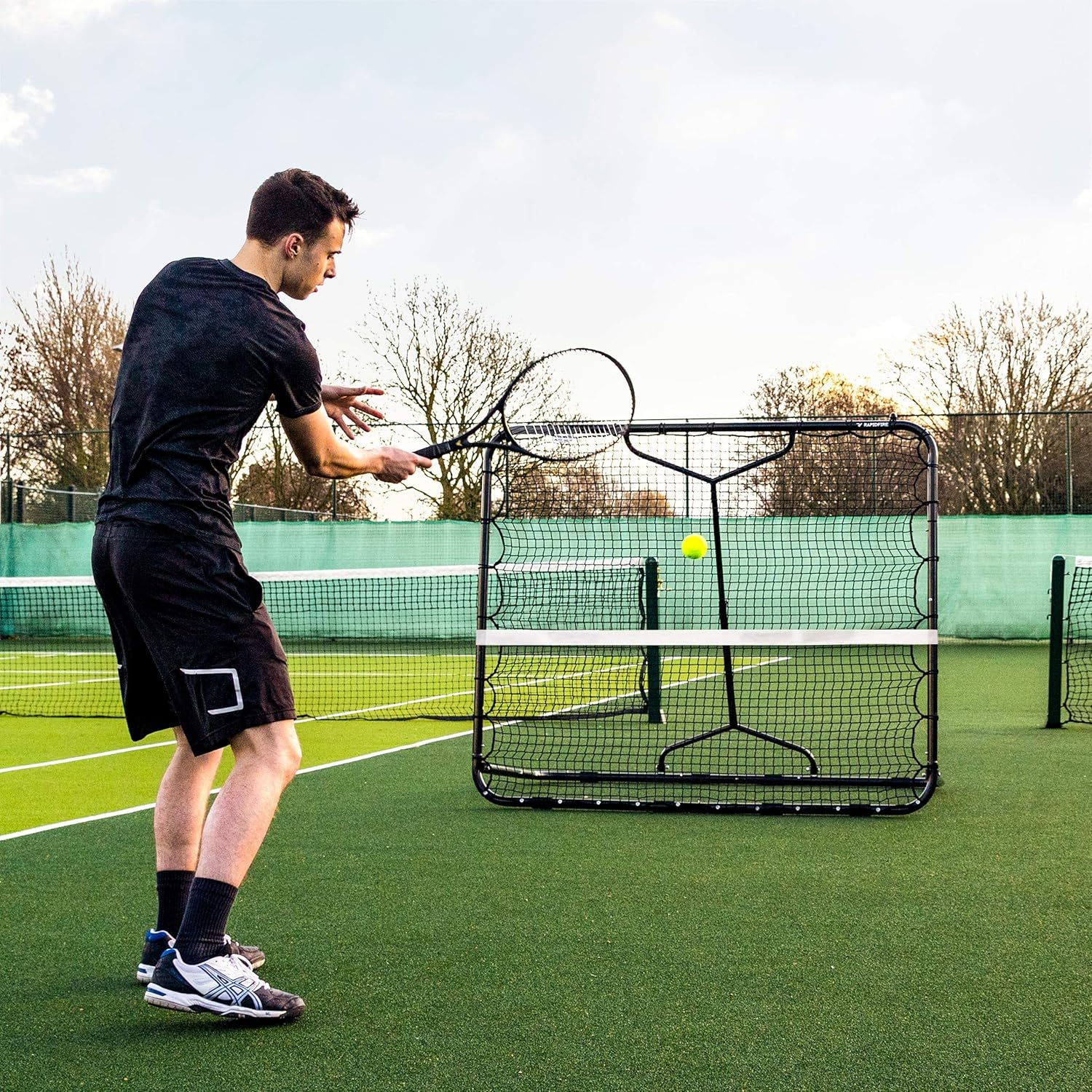 Net World Sports RapidFire Mega Tennis Rebounder | Groundstroke & Volleying Practice (Small Or Large) (Small (5ft x 6ft)) : Sports & Outdoors