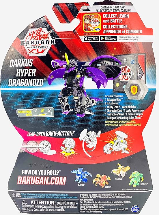 Amazon Com Bakugan Ultra Darkus Hyper Dragonoid 3 Inch Tall