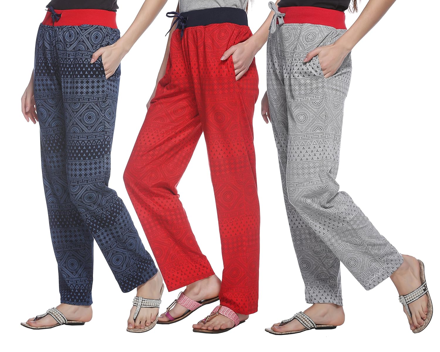 shaun women's cotton track pants (pack of 3)