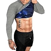 FUXERT Sauna Shirt for Men Long Sleeve Sauna Suit Heat Trapping Workout Shirts Sweat Enhance Vest for Workout Sports