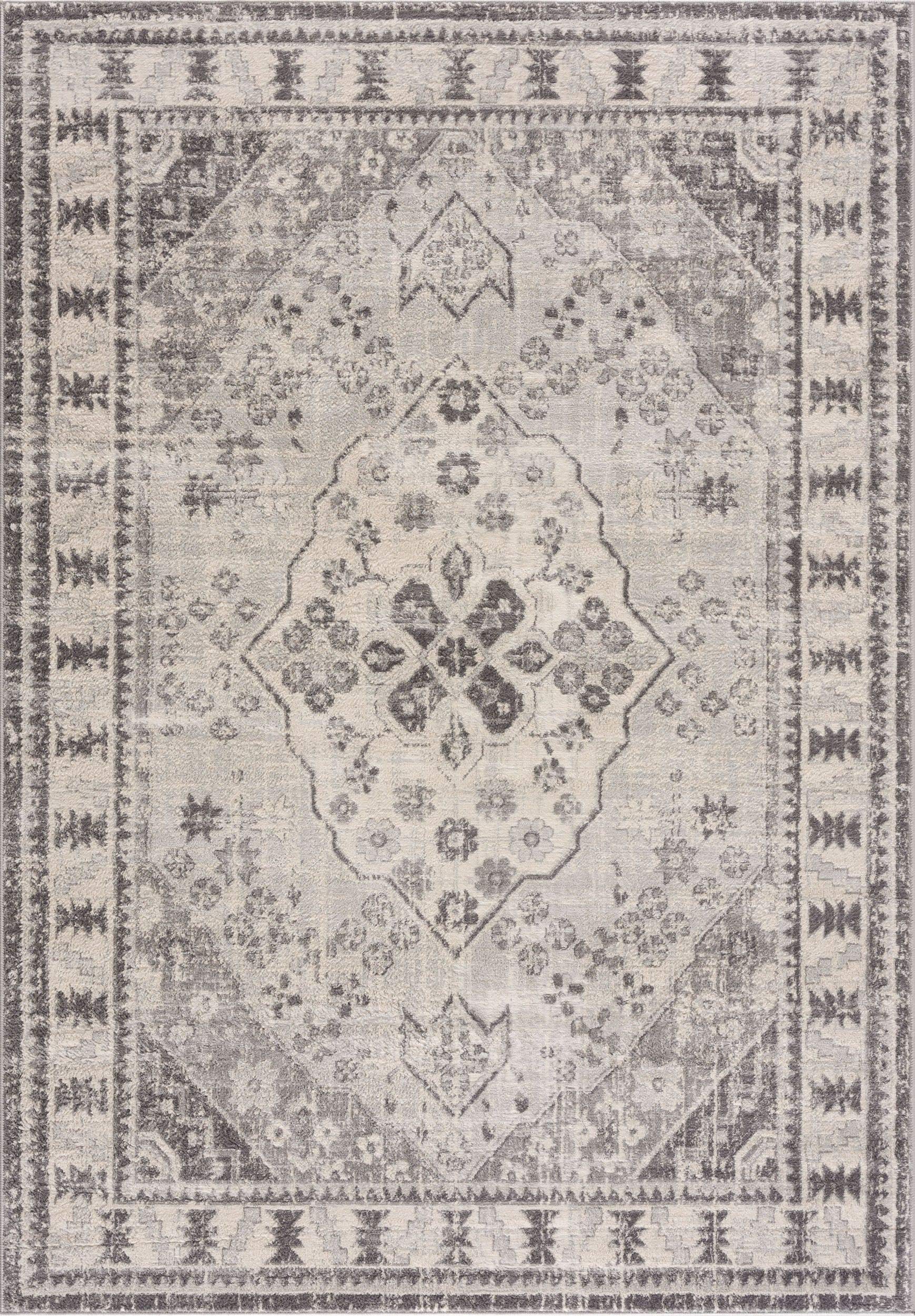 AREA GREY RUGS LIVING ROOM EXTRA LARGE SMALL SOFT SHORT PILE CLASSIC MOROCCAN BEDROOM HALLWAY RUNNER CARPET BORDERED TRADITIONAL DESIGN NEW (160 x 230 cm)