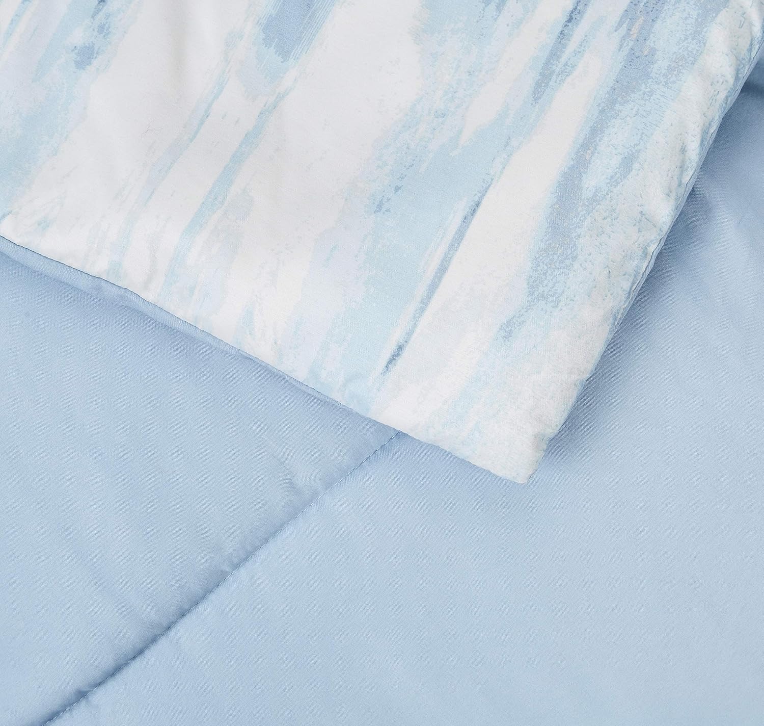 Basics 8-Piece Comforter Bedding Set, King, Blue Watercolor, Microfiber, Ultra-Soft: Home & Kitchen