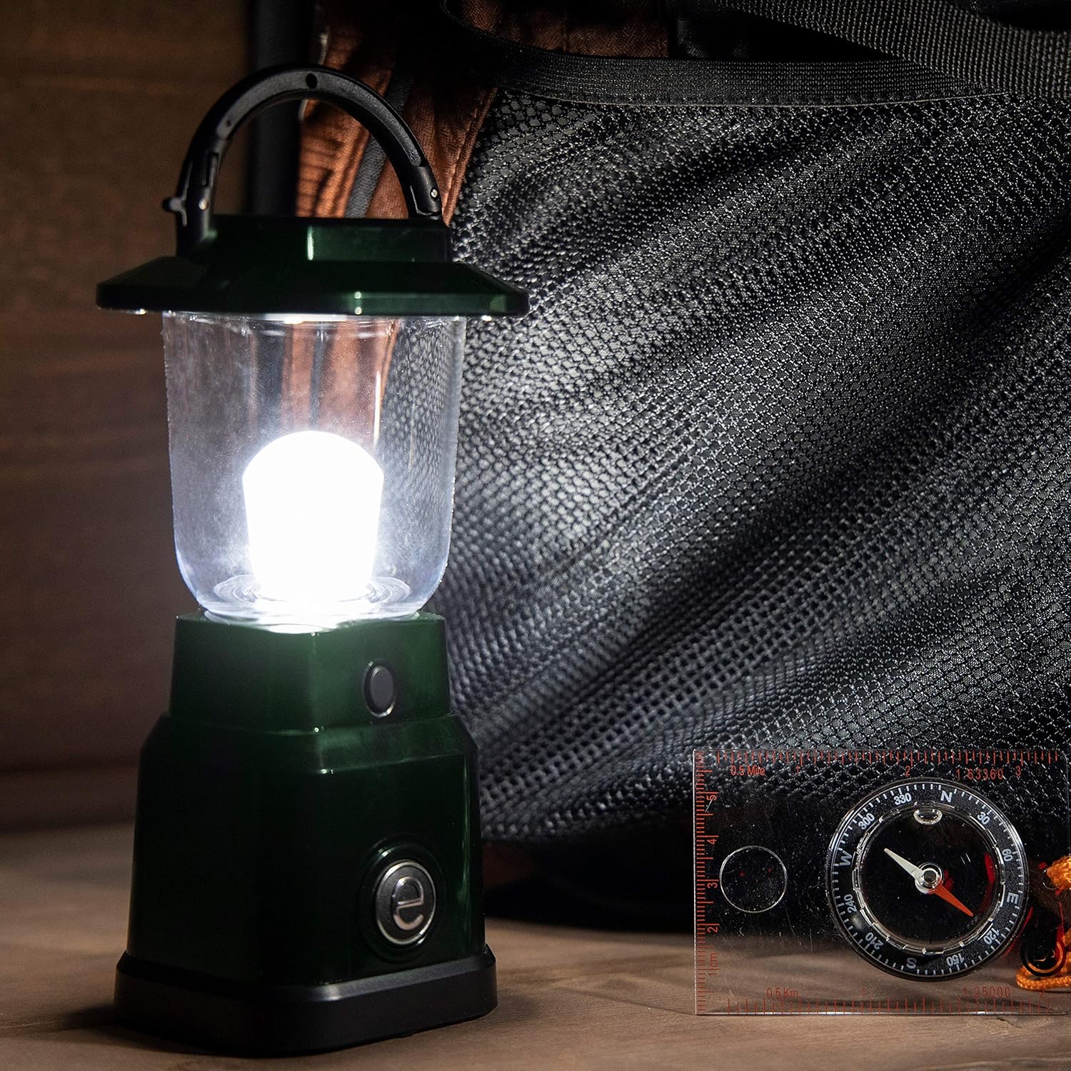 Enbrighten LED Mini Camping Lantern, Battery Powered, 200 Lumens, 40 Hour Runtime, 3 Light Levels, Ideal for Hiking, Outdoors, Emergency, Snow, Hurricane and Storm, Green, 49560: Home Improvement