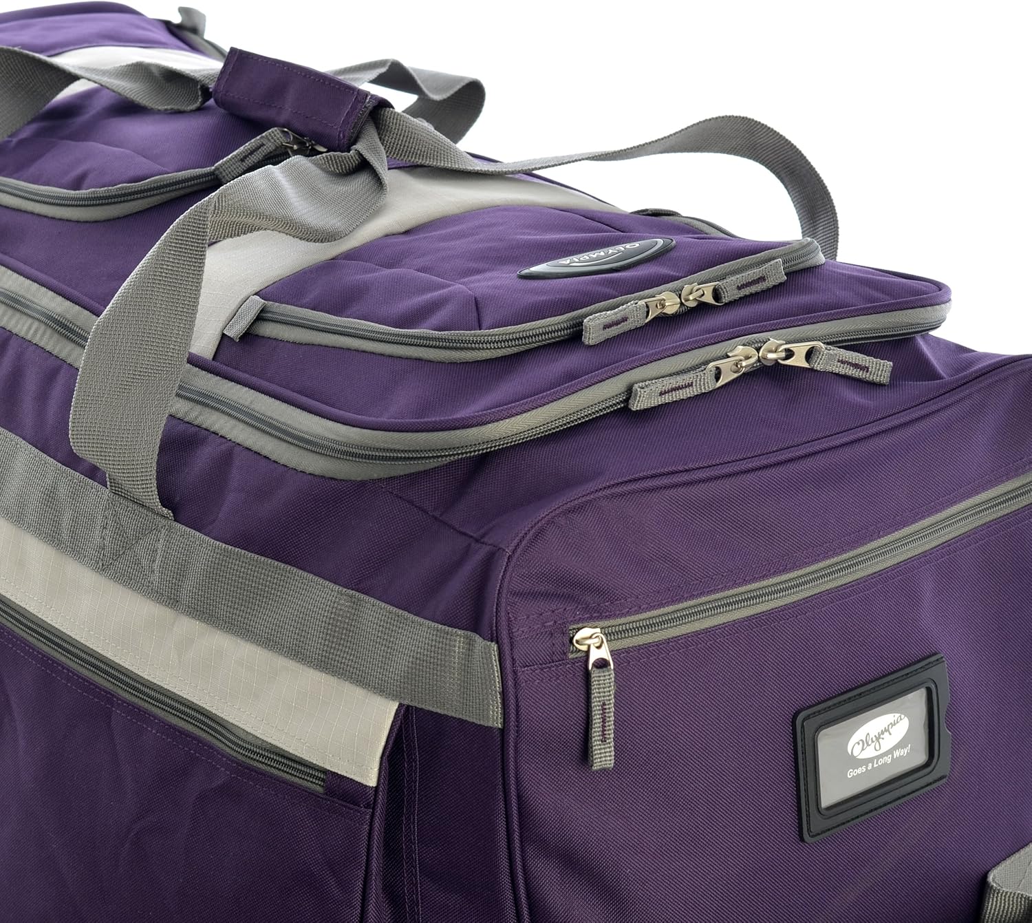  | Olympia 8 Pocket Rolling Duffel Bag, Dark Lavender, 33 inch | Travel Duffels