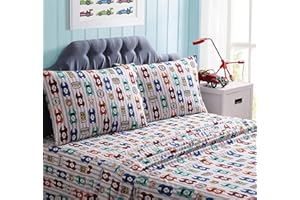 Kute Kids Super Soft Sheet Set - Big Race - Brushed Microfiber for Extra Comfort (Full)