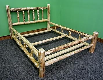 Amazon Com Midwest Log Furniture Rustic Log Bed King Kitchen