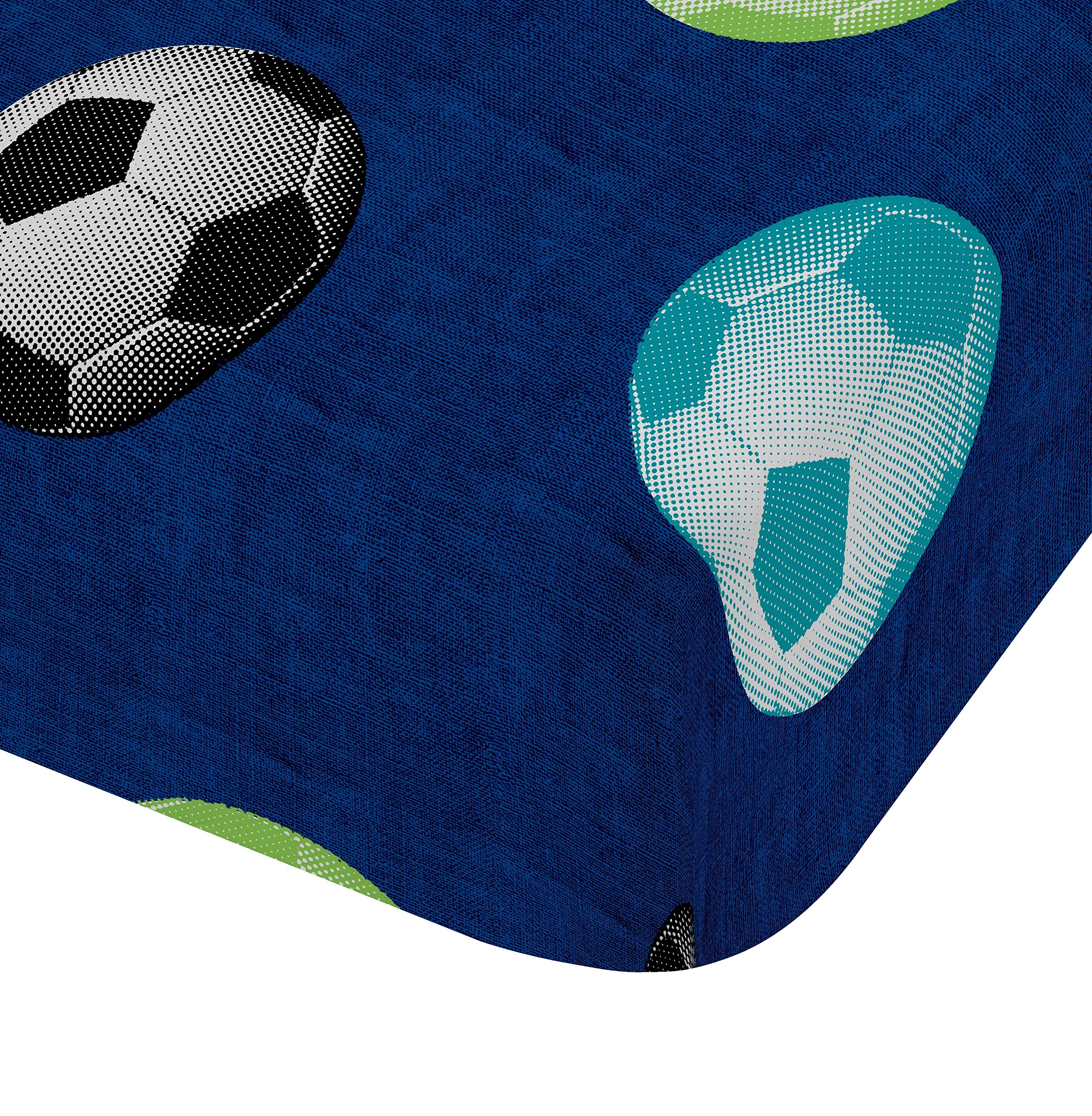 Catherine Lansfield Football Blue Fitted Sheet 90 cm Bed (90 x 200)