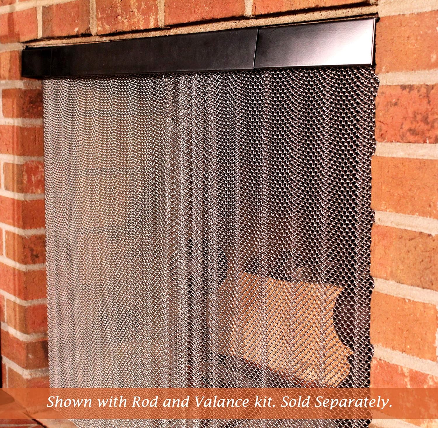 GOODPONDVIEW Fireplace Mesh Screen Curtain 18" High X 24" Inch Width X