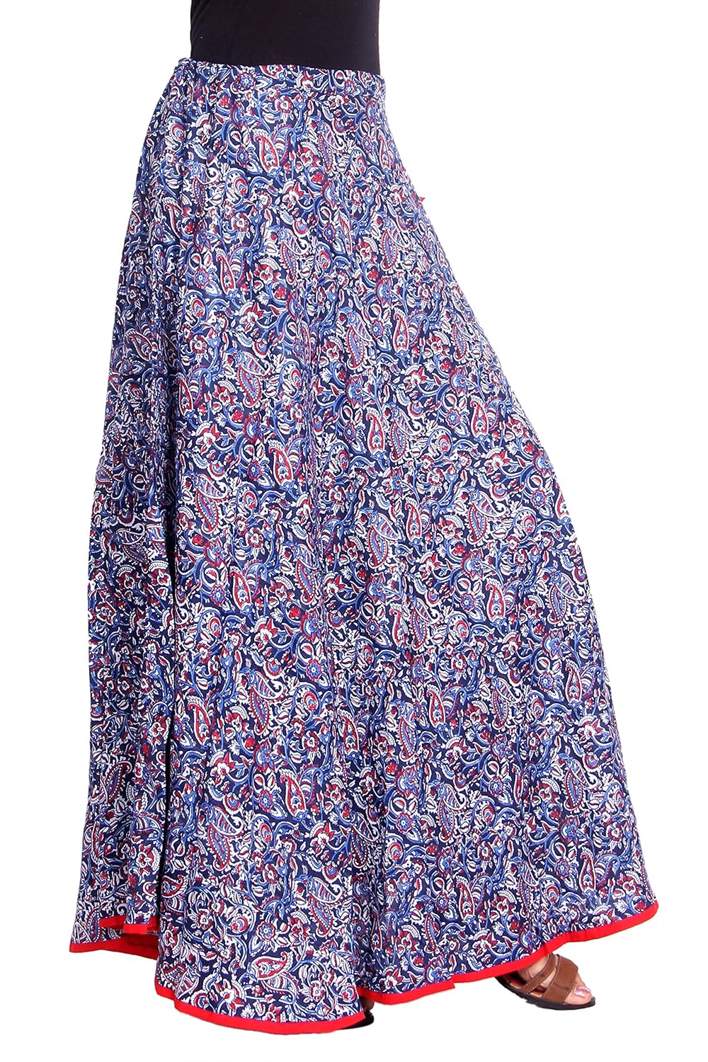 kastiel printed women's regular blue skirt