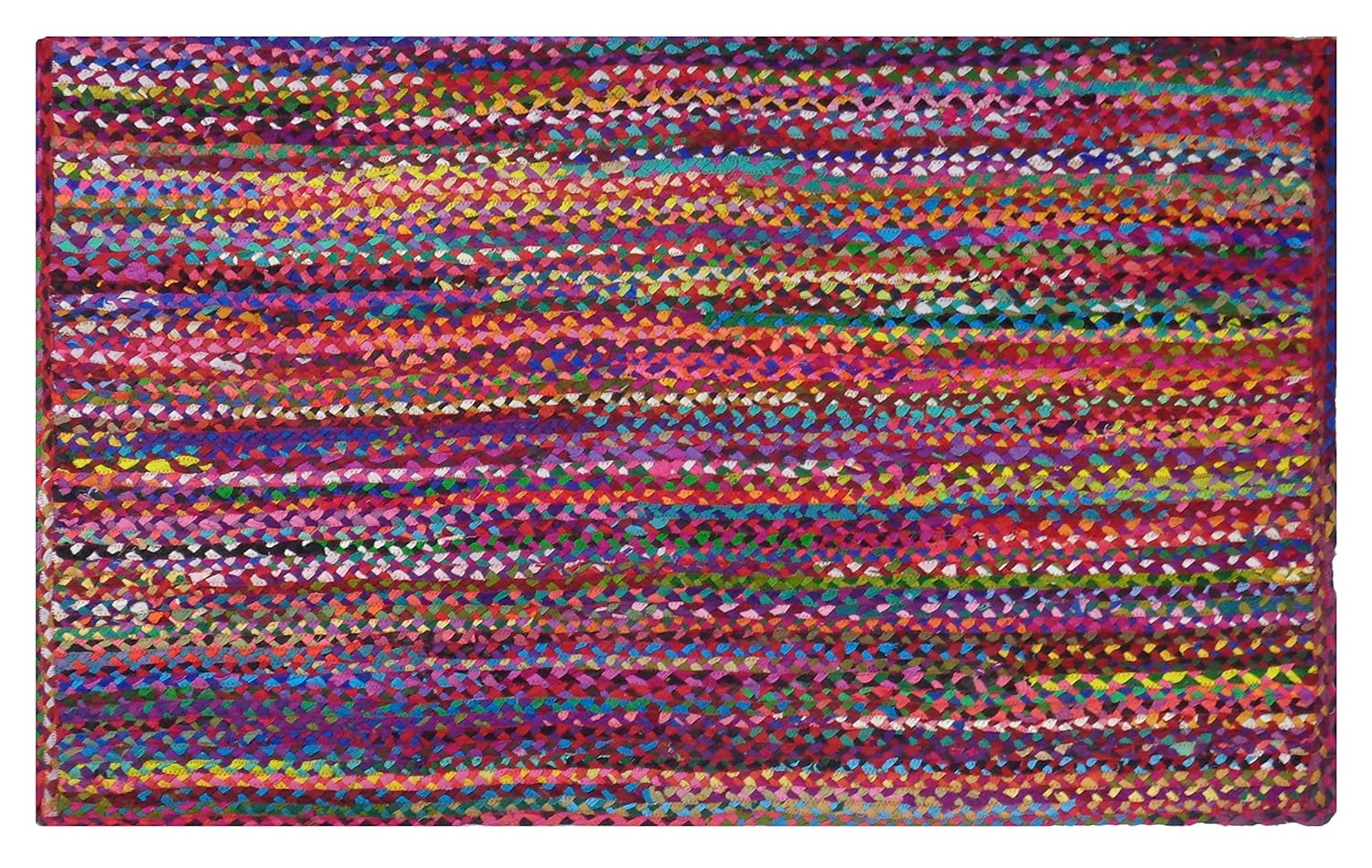 Vibrant colored cotton rag rug