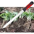 Keyfit Tools Spartan Garden Knife Perennial Splitter Divider Super Sharp Double Sided Serrated Stainless Steel 8” Blade 5” Ergonomic Rubber Handle Hori Hori Knife Gardening Tools