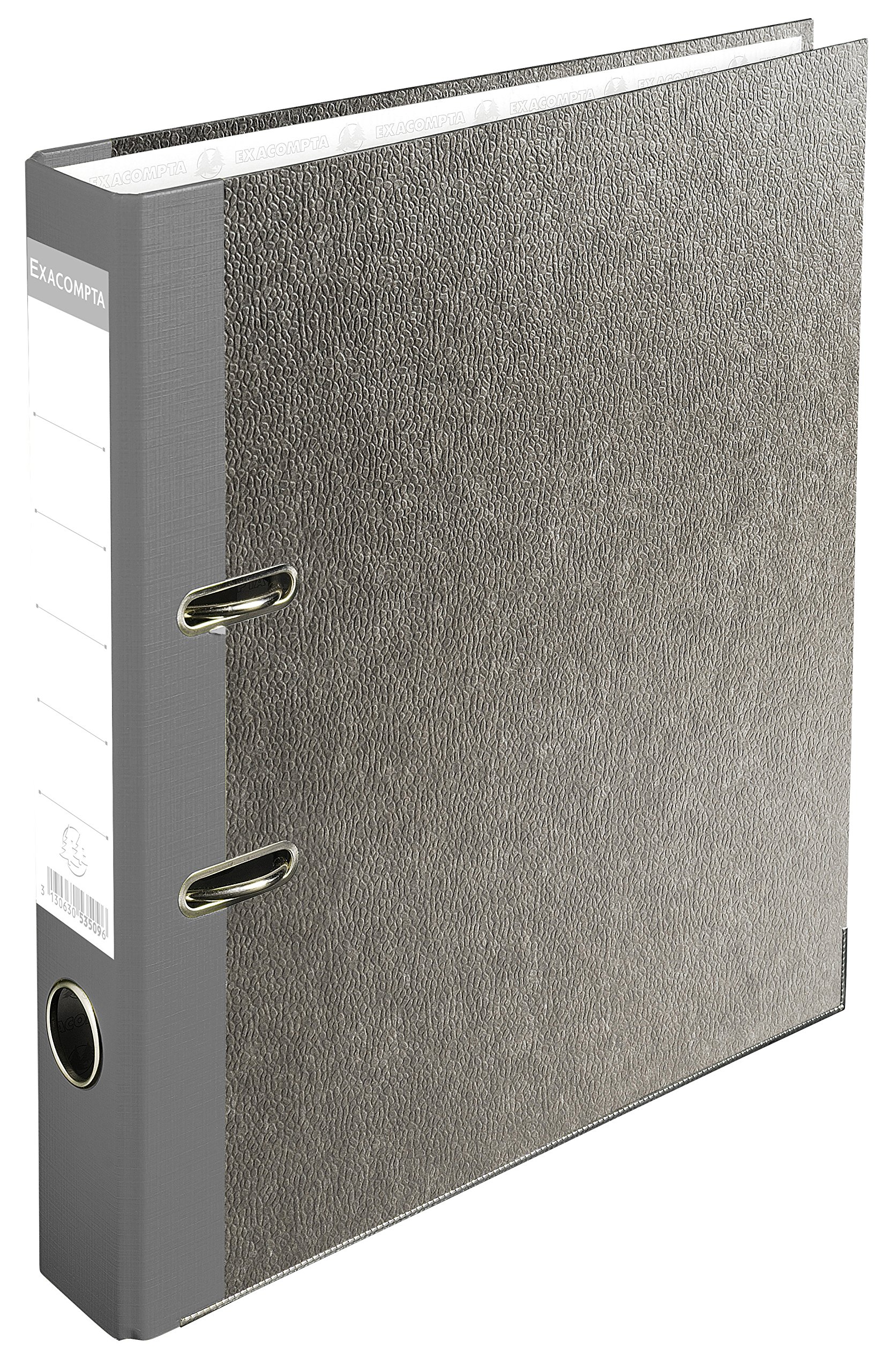 Exacompta - Ref 53509E - Prem'Touch Lever Arch File - 32 x 29cm in Size, Suitable for A4+ Documents, 50mm Spine, 50mm Rings, Metal Finger Pull - Grey Marbled Cover - Grey Spine