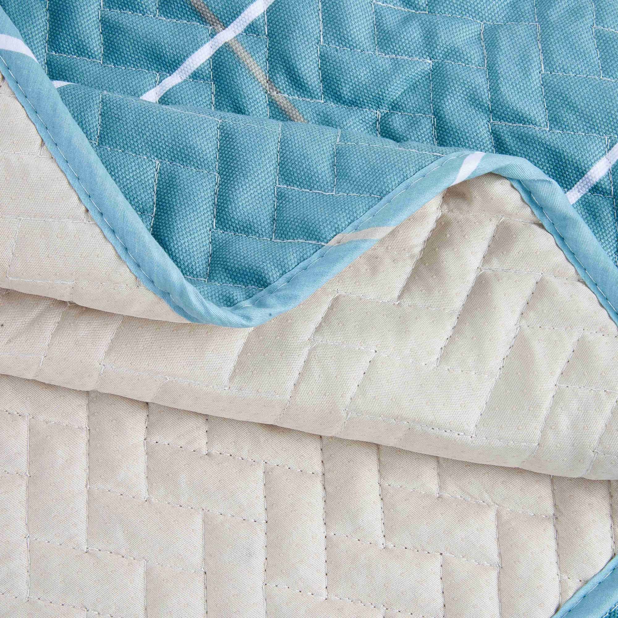 Cotton Non-Slip Sofa Seats Mat Cover Pad Furniture Protectors With Multi (Lake Blue, 36\