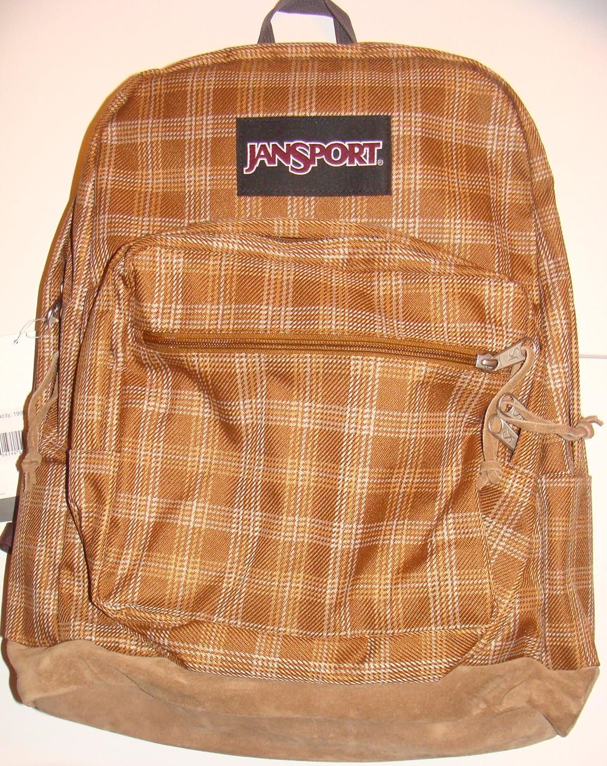 Jansport Right Pack Suede Bottom Backpack Tan Plaid 1900
