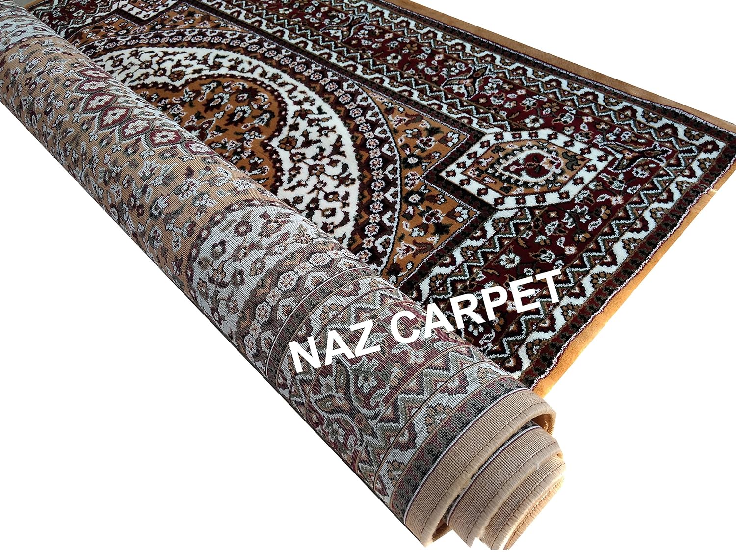 Buy Naz Carpet Wool Acrylic Kashmiri Carpet with Advanced 1 Inch Pile
