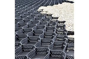 RutGuard Geocell 4inch Tall Gravel Stabilizing Grid Panels 230sf per Panel - Made in USA - Driveways, Parking, Heavy Traffic - 1885lbs per SF Strength