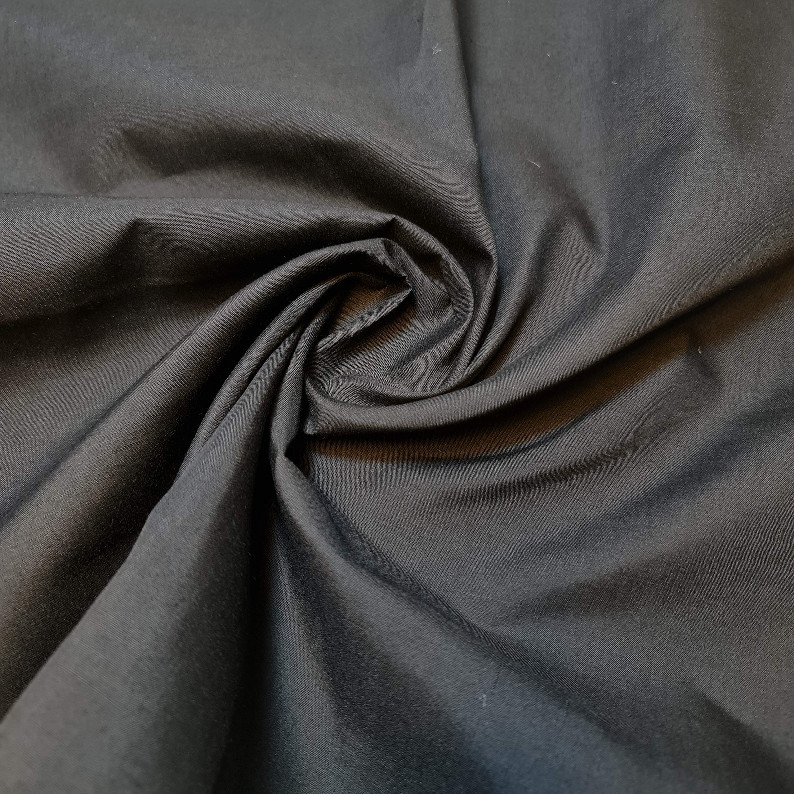 Textile Station Plain/Solid Dyed Polyester Polycotton Dress Craft Fabric Material 44" - 112 cm Wide Sold As 1 Meter Pre - Cut Lengths (Available in 42 Colours)(Black, 10 Meter)