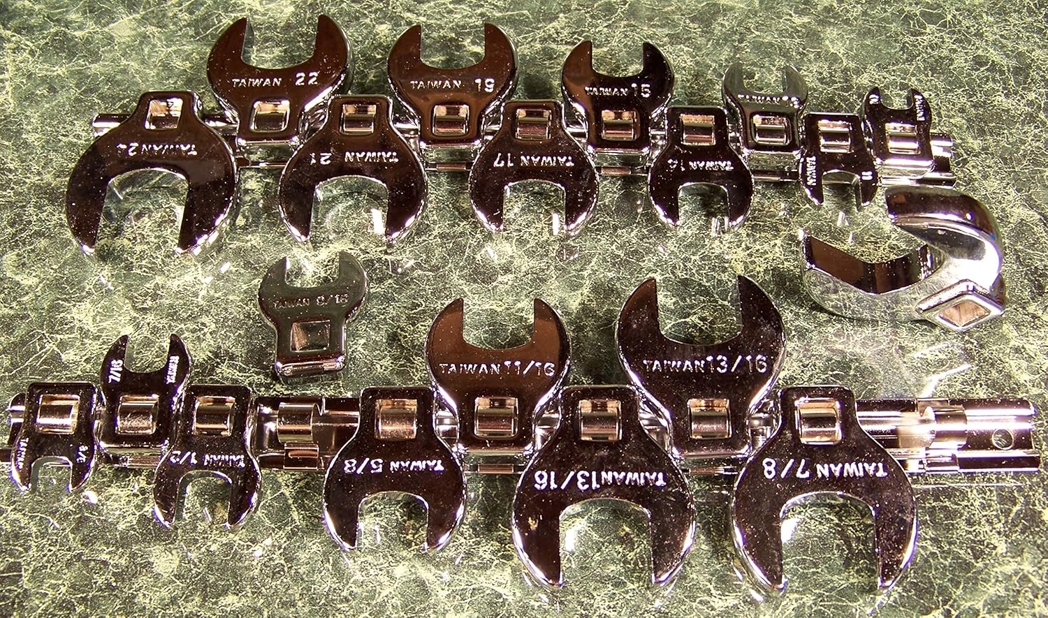 20pc 3/8" Drive Crow Foot Socket Wrench SAE and Metric Set Crowfoot