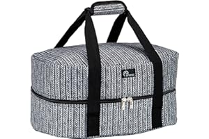 Slow Cooker Bag for Carrying Oval and Round-Shaped Crockpots, Multi Cookers, Rice & Pressure Cookers up to 6 Quarts to Transp
