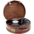 ClearClick Vintage Suitcase Turntable with Bluetooth & USB - Classic Wooden Retro Style