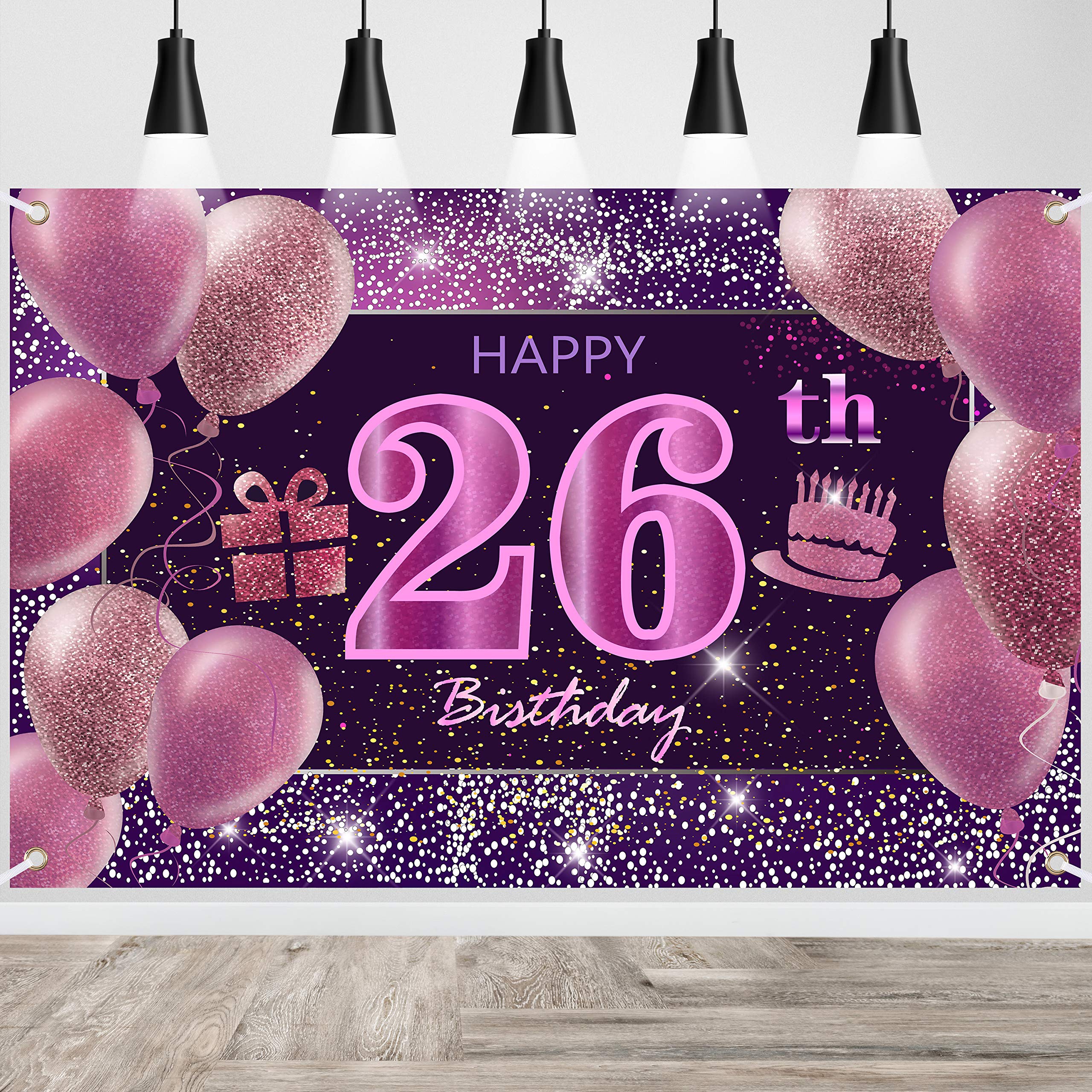 IMISI Happy Birthday Banner & Backdrop Decorations - Pink, Perfect for Parties