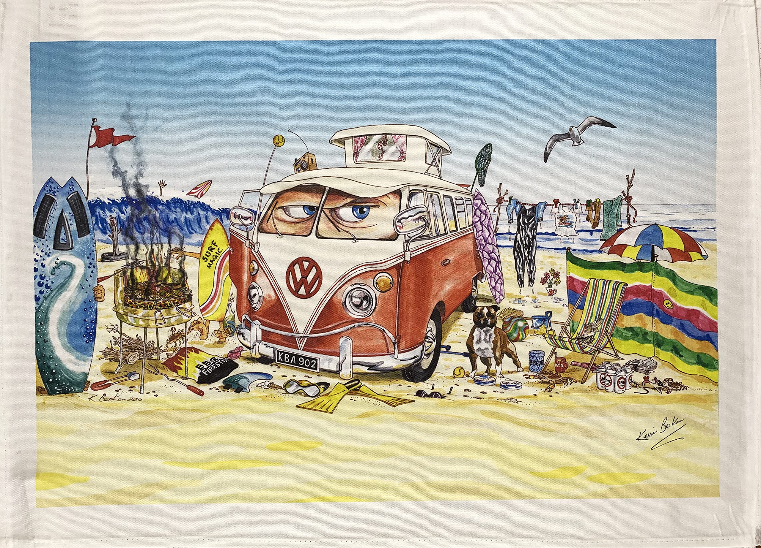 Half a Donkey Bed and Board hand drawn Large Cotton Tea Towel