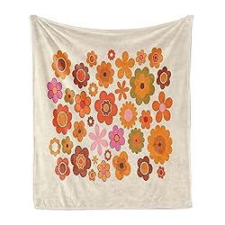 Ambesonne 1970s Throw Blanket, Vintage Style