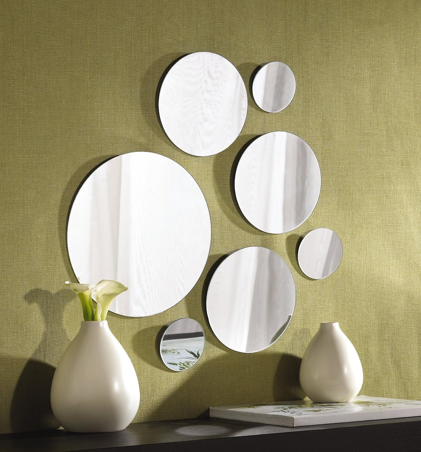 Elements Round Wall-Mount Mirror, Set of 7, Assorted Sizes - 5046370: Home & Kitchen