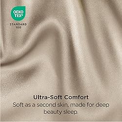 Bedsure King Size Satin Pillowcase Set of 2 - Taupe