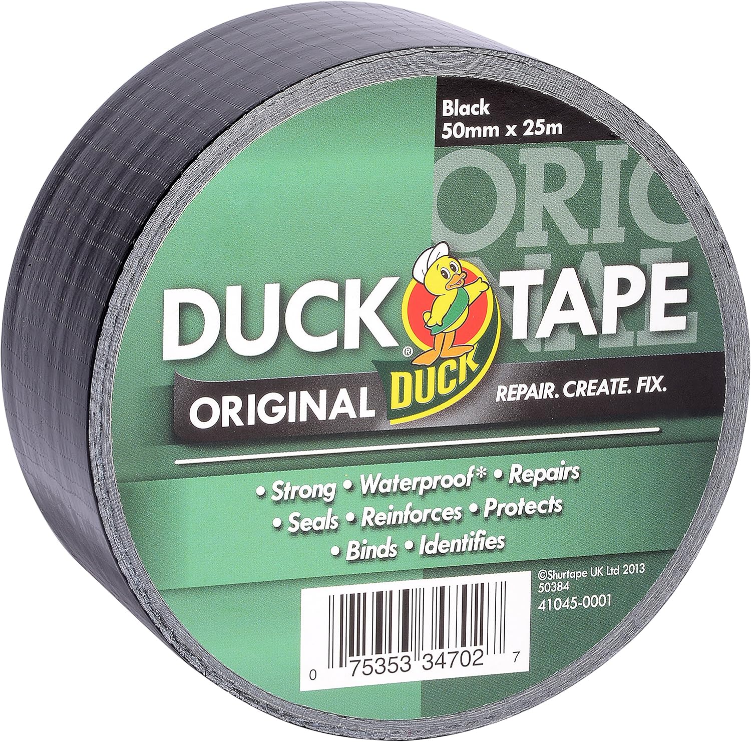 Duck Tape Original Black, 50 mm x 25 m. The original high strength waterproof gaffer and duct adhesive cloth repair tape - Image 3