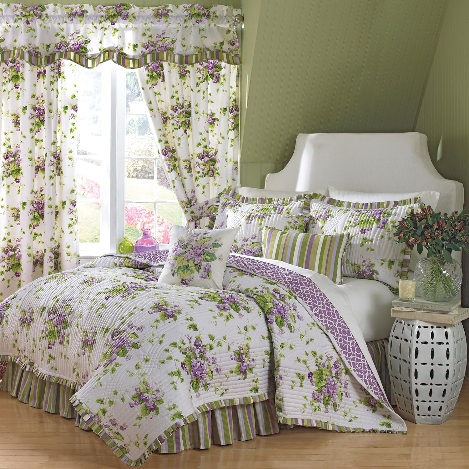 Waverly Sweet Violets 4Piece Quilt Set, Full/Queen Amazon.co.uk