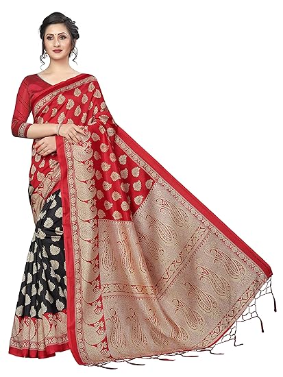 Winza Designer art silk with blouse piece Saree