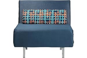 Cortesi Home Savion Convertible Accent Chair-Bed, Navy Blue