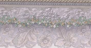 Beige White Green Floral Wallpaper Border Retro Design Roll 15 X 4 5 Amazon Com