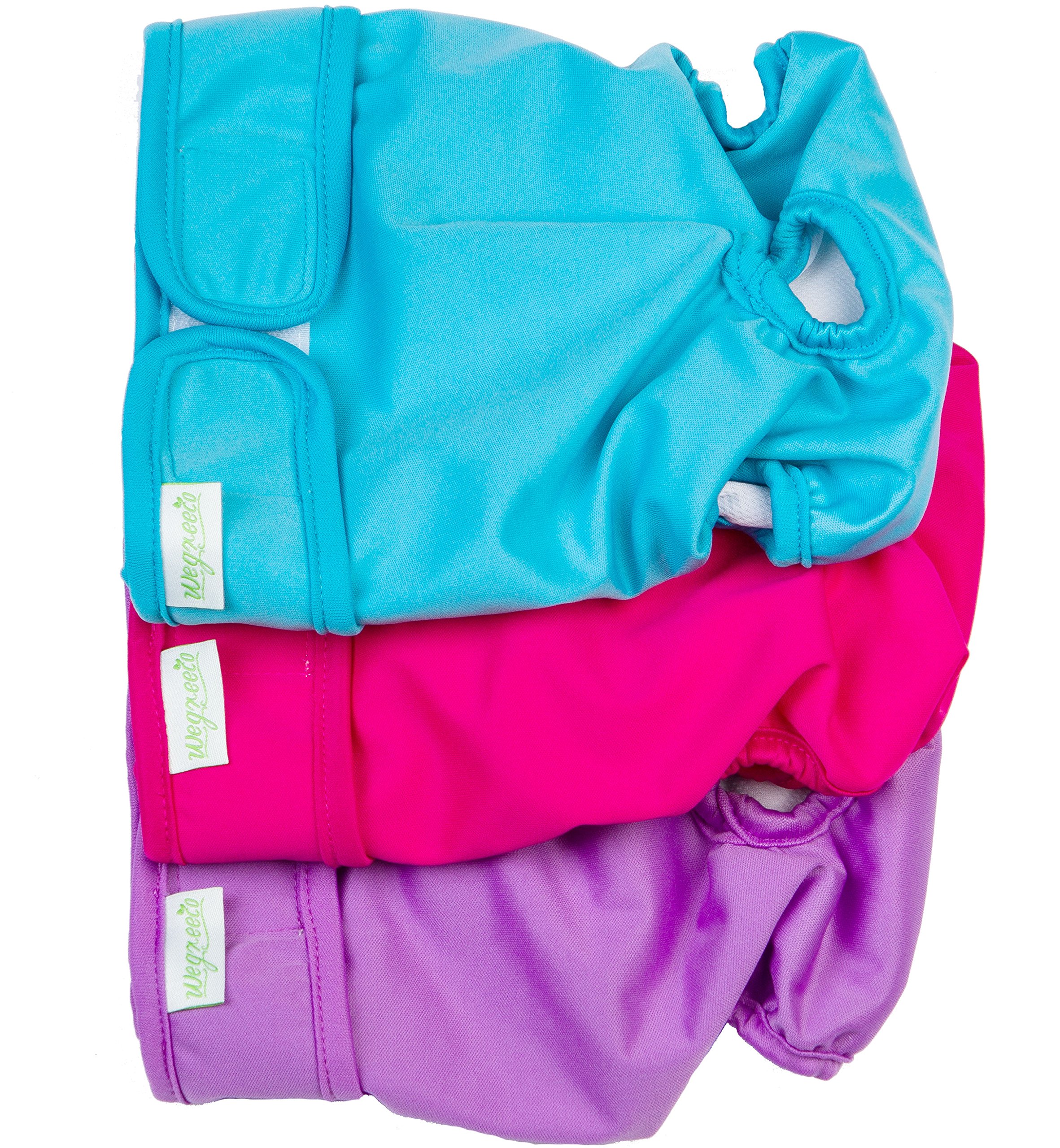 Wegreeco Washable Reusable Premium Dog Diapers, Medium, Bright Color