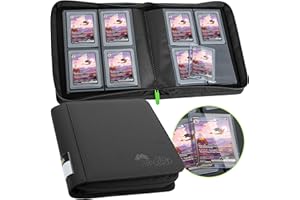FunGuys Toploader Binder, Trading Card Binder Storage,128 4 Pocket Top Loader Pokemon Binder, Card Collection for Yugioh, MTG, TCG, Card Folders for Trading Cards