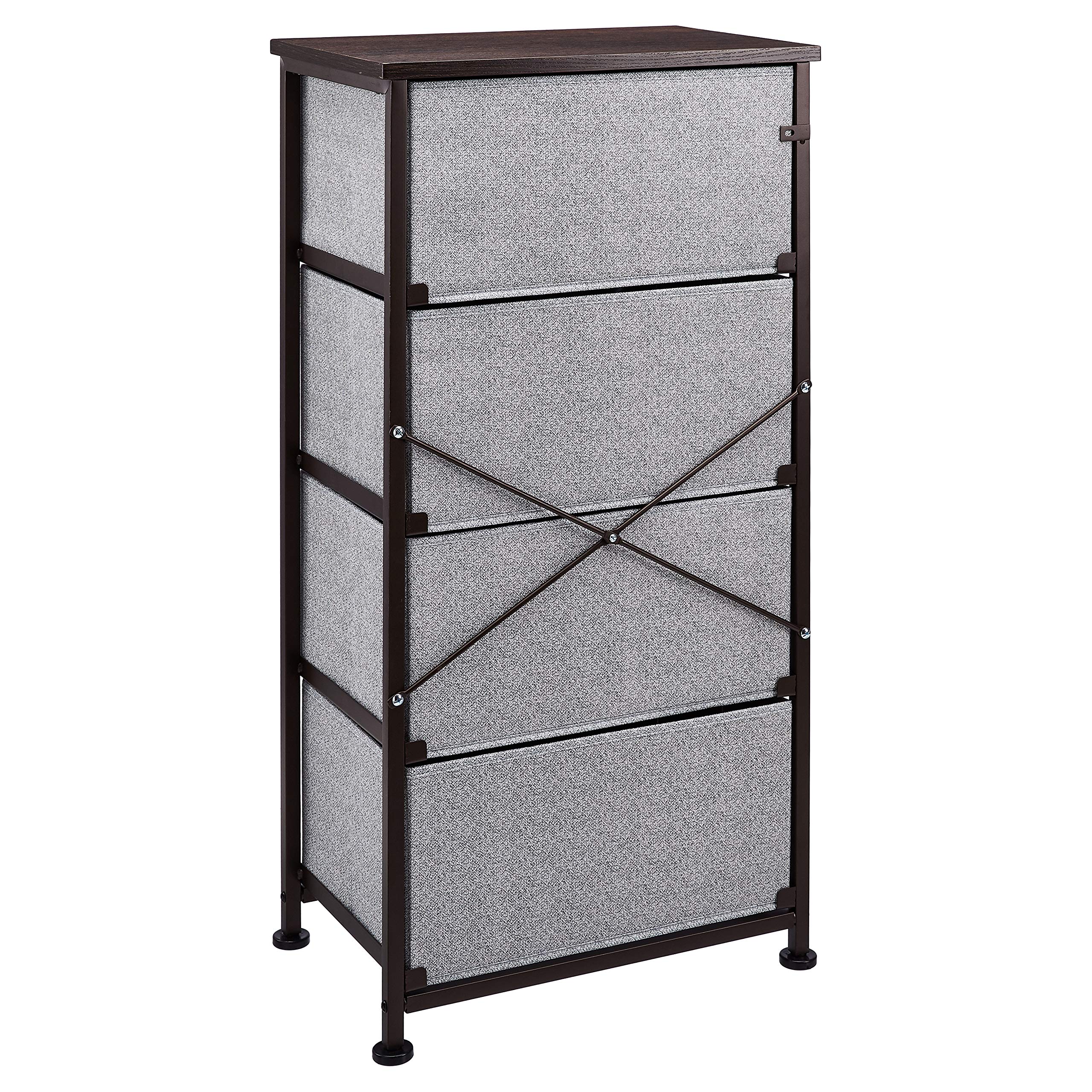 AmazonBasics Fabric 4-Drawer Storage Organizer Unit for Closet, Bronze