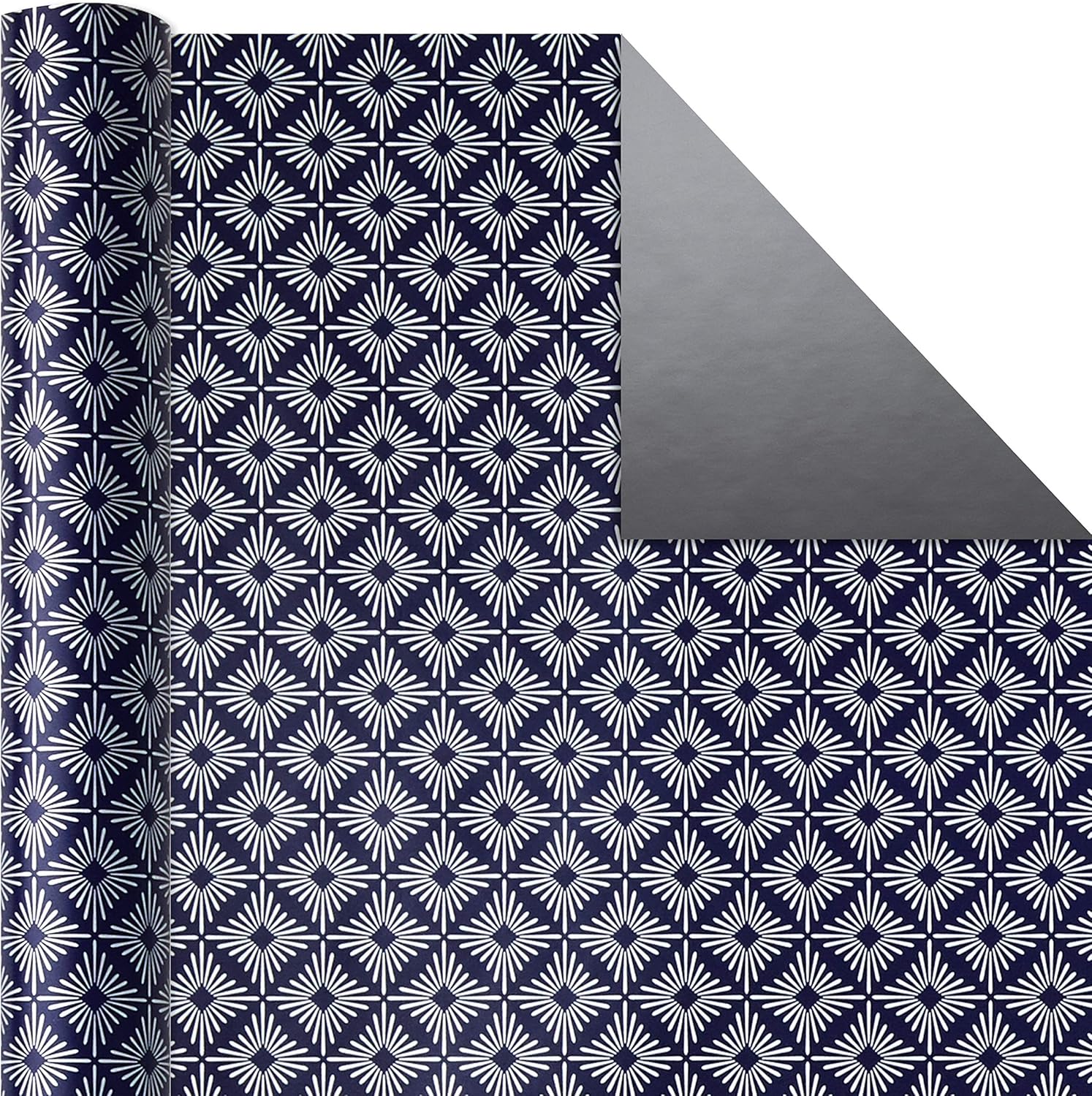 Hallmark All Occasion Reversible Wrapping Paper (Modern Metallics, Pack of 3, 120 sq. ft. ttl.) for Mothers Day, Birthdays, Bridal Showers, Baby Showers, Valentines Day and More: Kitchen & Dining