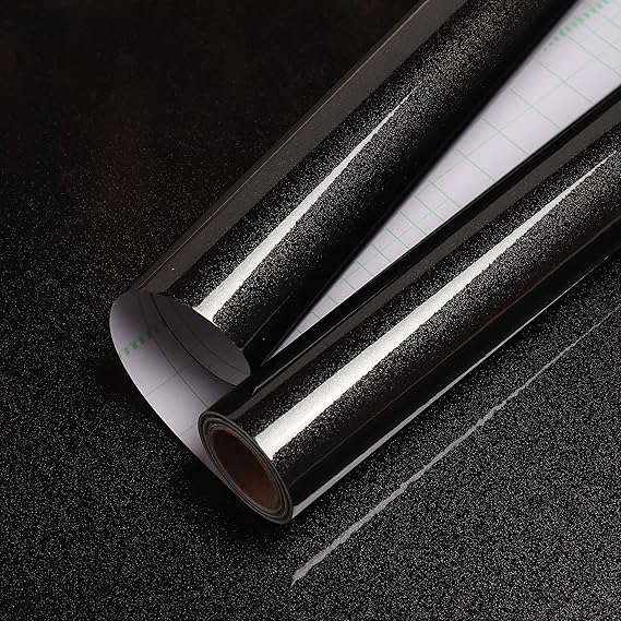 Livelynine Black Contact Paper for Vinyl Wallpaper Peel and