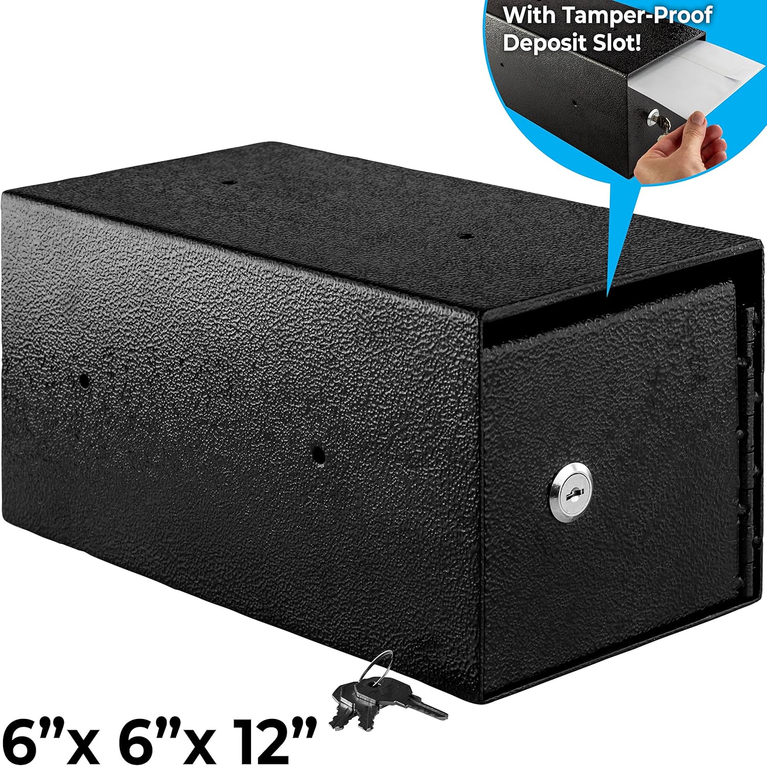 Nova Supply Cash Drop Box 6x6x12 Mountable Cash Drop Box with Tamper