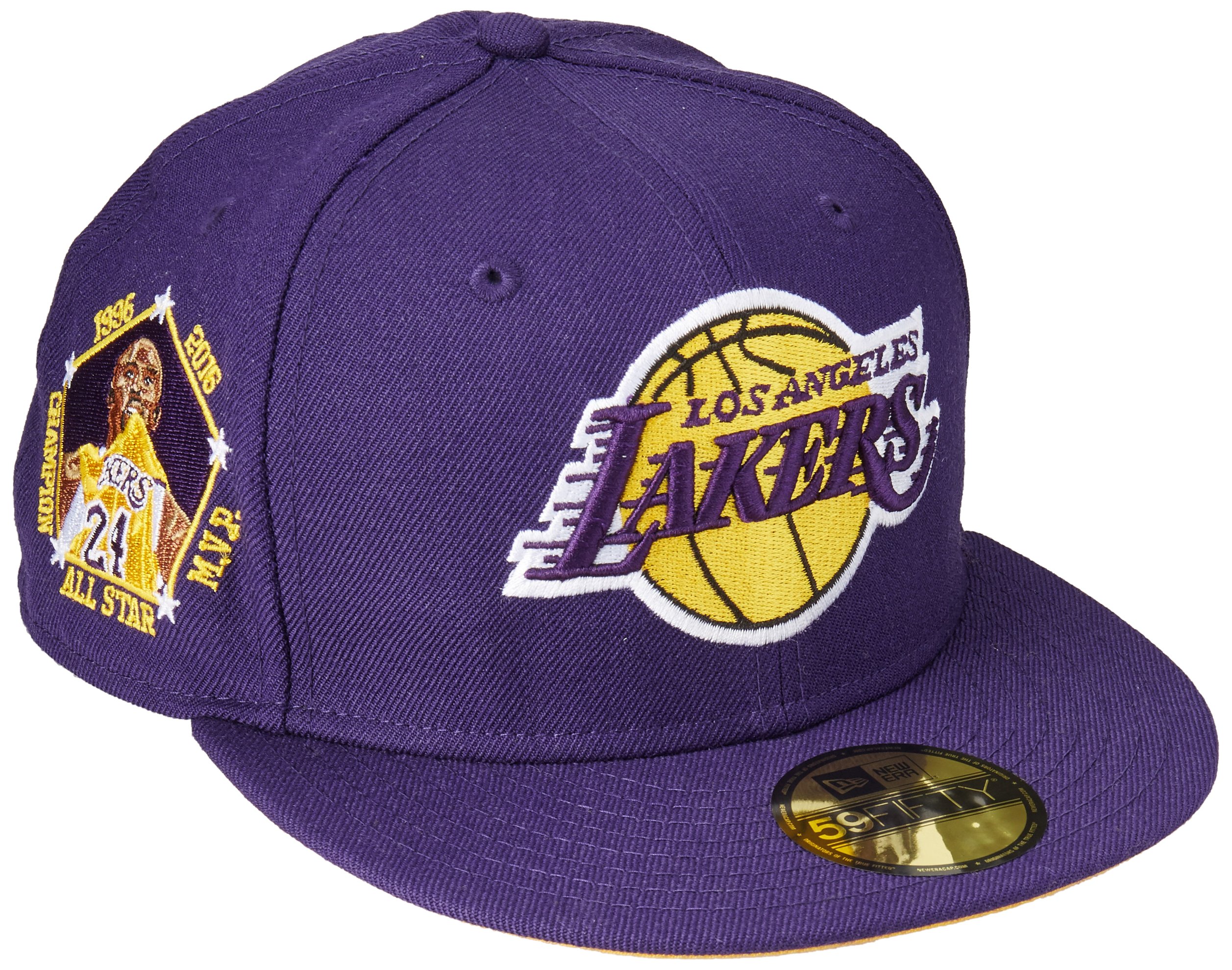 New Era 59Fifty NBA Hat Los Angeles Lakers Kobe Bryant Player All Star Champion Purple Cap