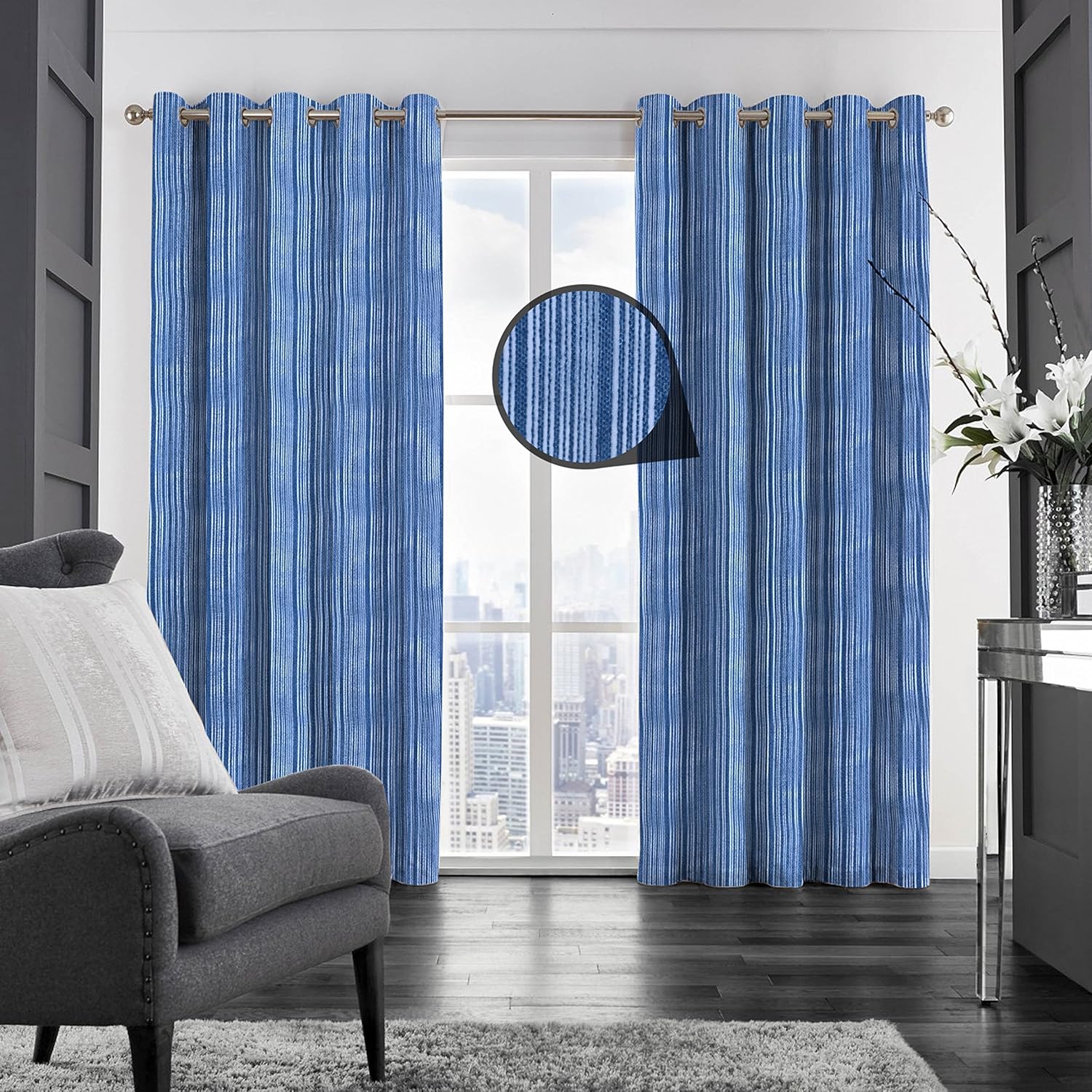 Buy Homecraft Peacock Blue Sheer Curtain For Livingroom 48 X 60