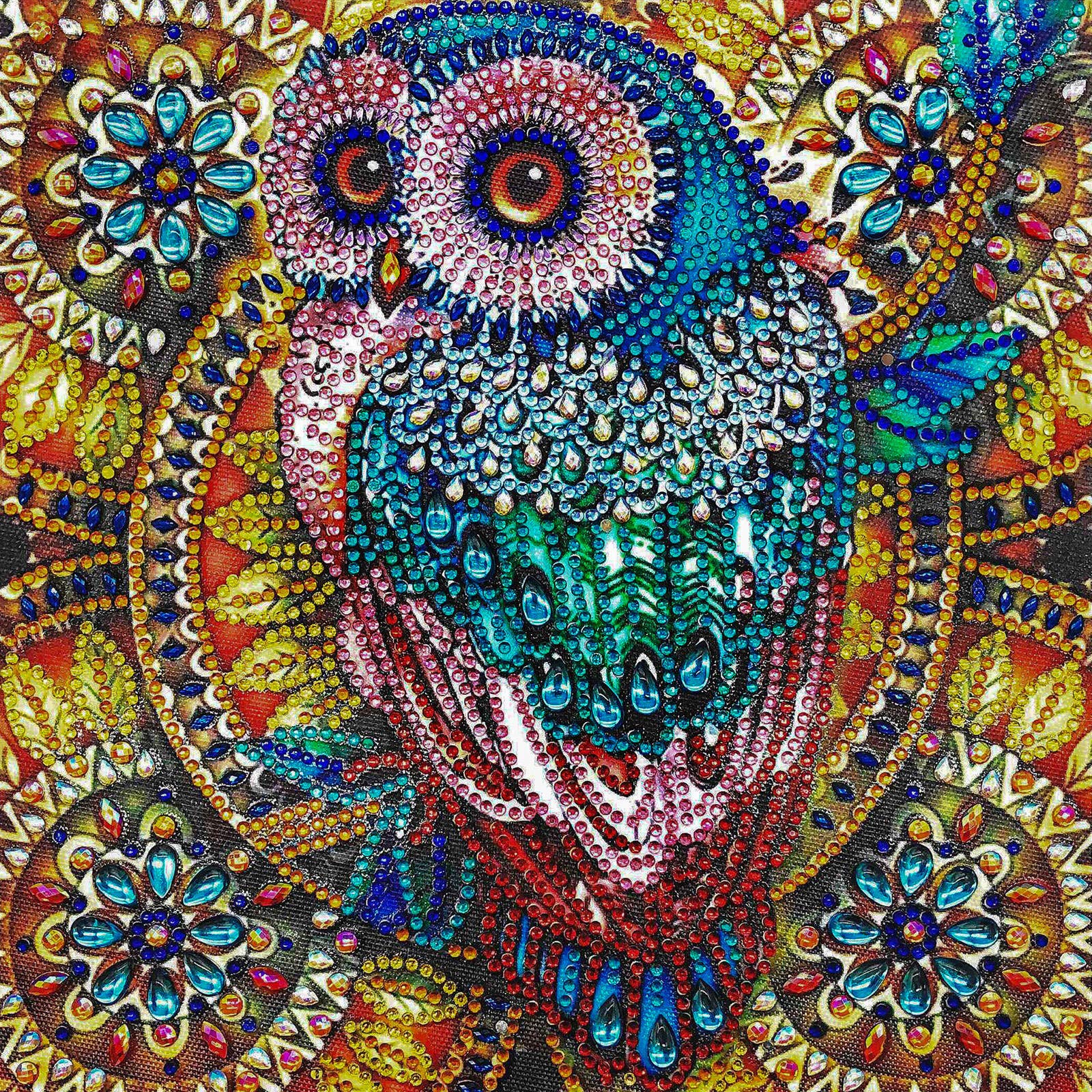 VETPW DIY 5D Owl Diamond Art Painting Kit for Beginners, Special Shaped Partial Drill DIY Diamond Rhinestone Painting Embroidery Pictures Cross Stitch Craft Arts for Home Wall Decor (30x30CM)