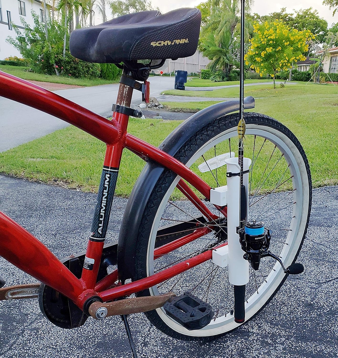 bicycle fishing rod holder