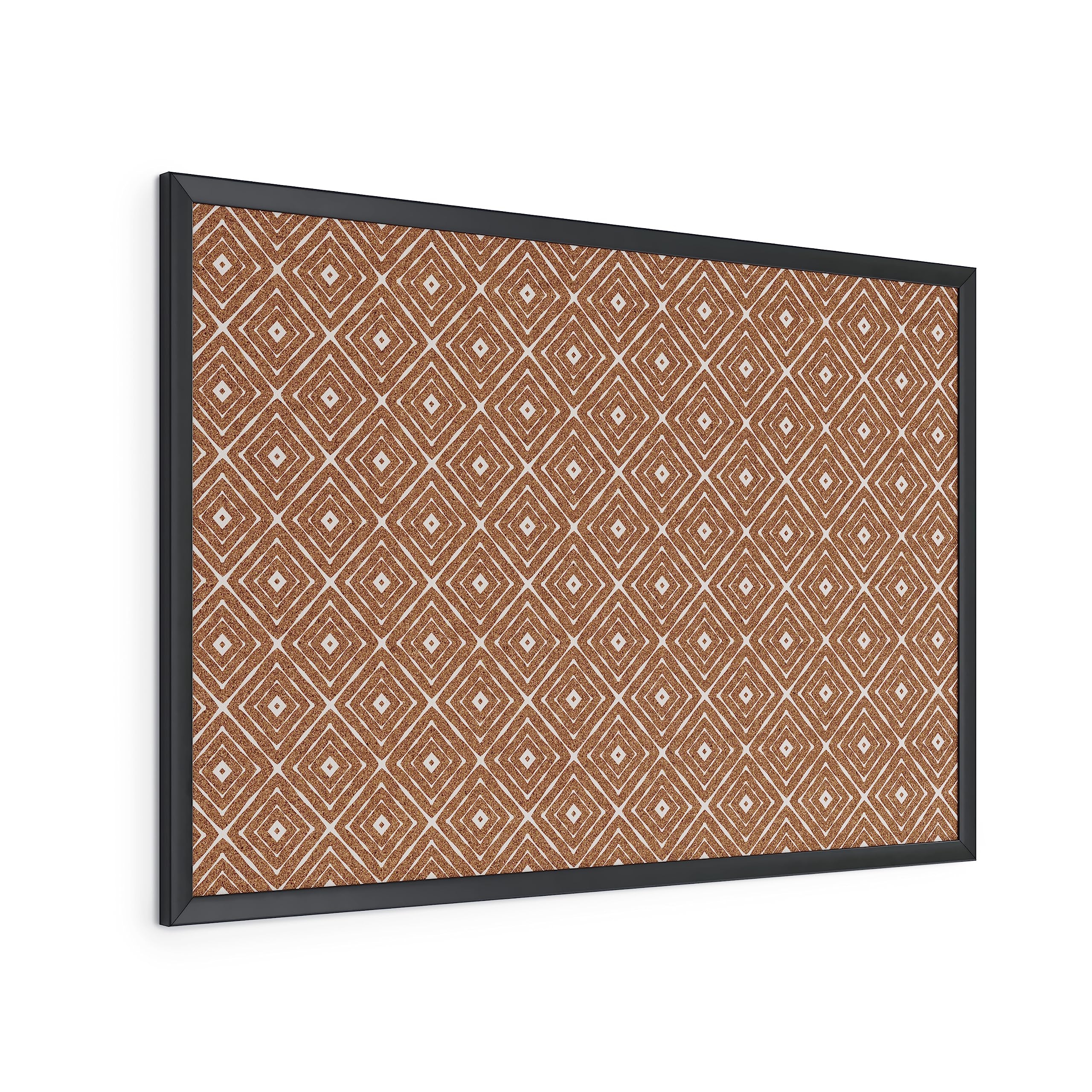 U Brands Fashion Cork Bulletin Board, 36 X 24 Inches, Black Wood Frame Image