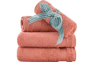 American Veteran Towel, Washcloths for Bathroom, 4 Piece Washcloth Set, 13 inch 100% Turkish Cotton Towels, Soft Absorbent Small Washrags for Bathroom and Kitchen, Coral Washcloths