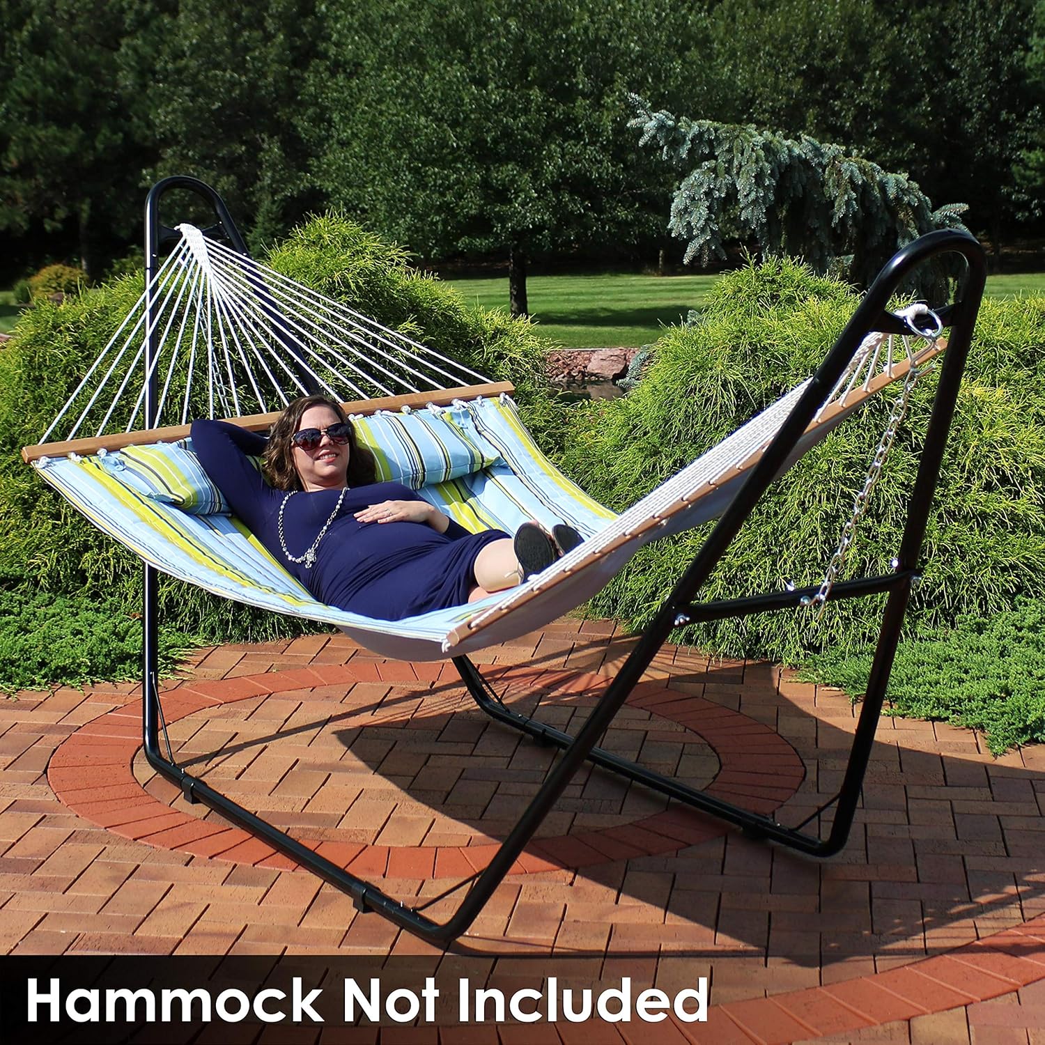 Sunnydaze 550-Pound Capacity Universal Multi-Use Heavy-Duty Steel Hammock Stand, 2 Person, Fits Hammocks 9 to 14 Feet Long, Black : Garden & Outdoor