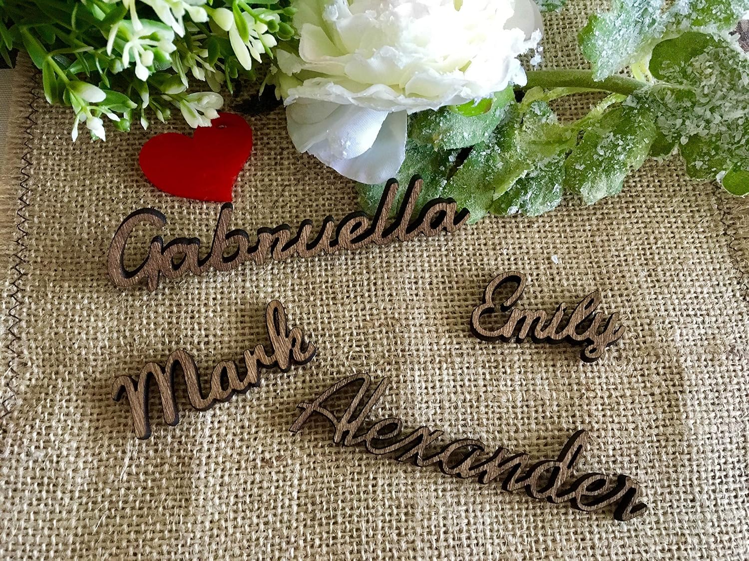 Amazon Small Wooden Place Cards Wood Calligraphy Plate Names