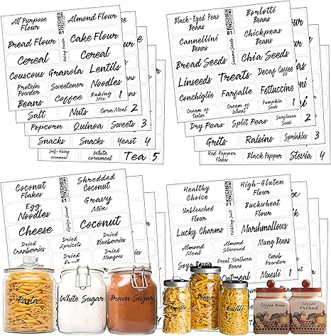 Pantry Labels 323 Classy Gloss Clear Preprinted Water Resistant